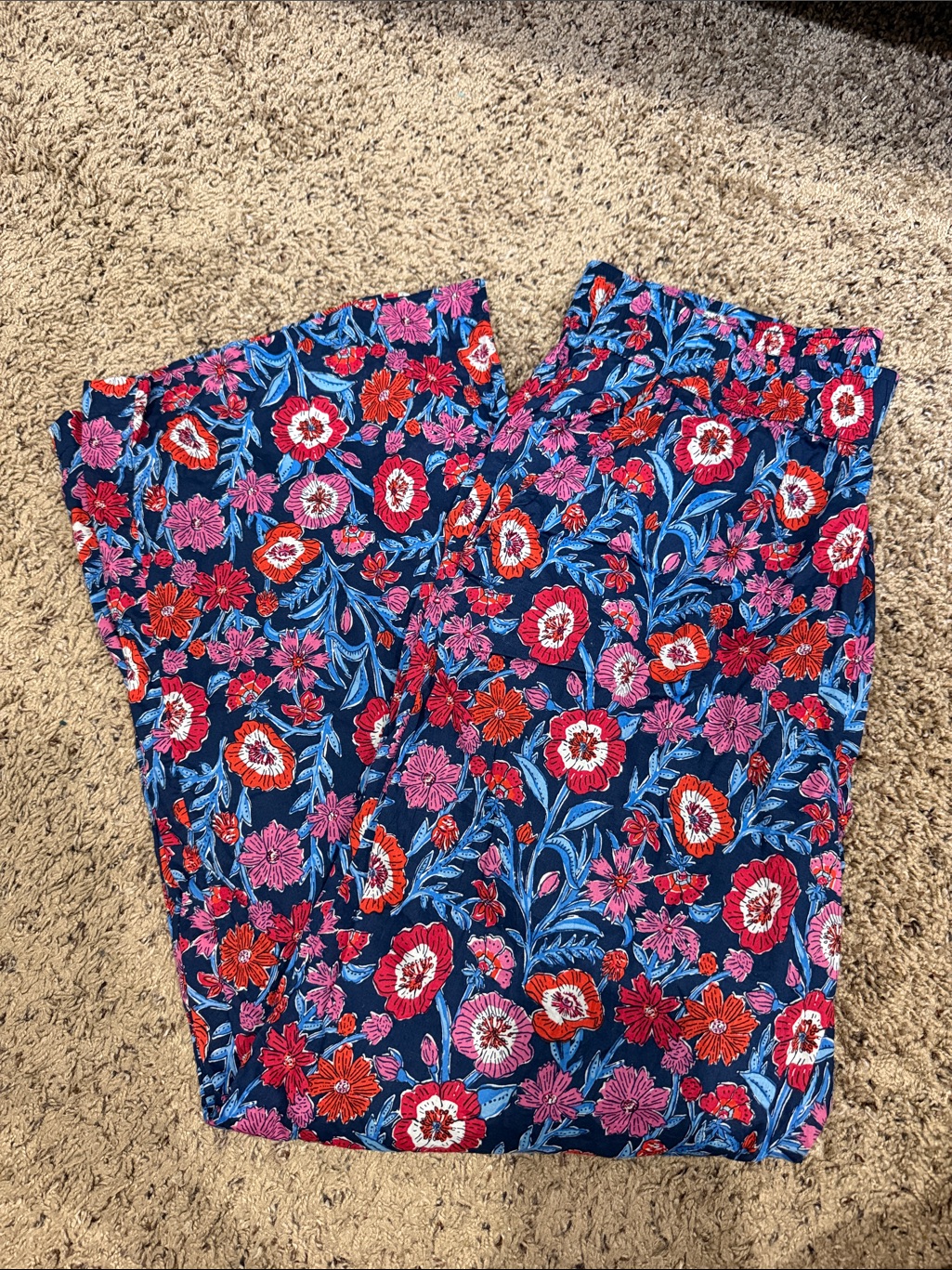 Vineyard Vines Navy Floral Wide-Leg Pants